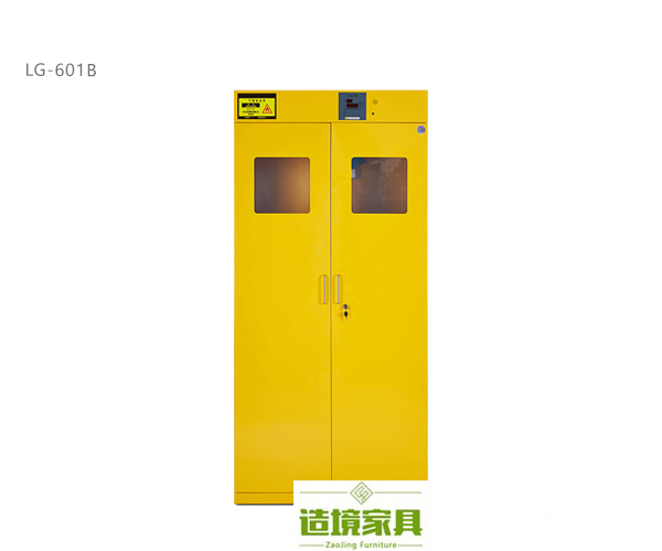 武汉气瓶柜LG-601B双瓶，武汉钢瓶柜LG-601B黄色，武汉实验室设备